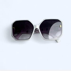 Stylish White Hexagonal Sunglasses